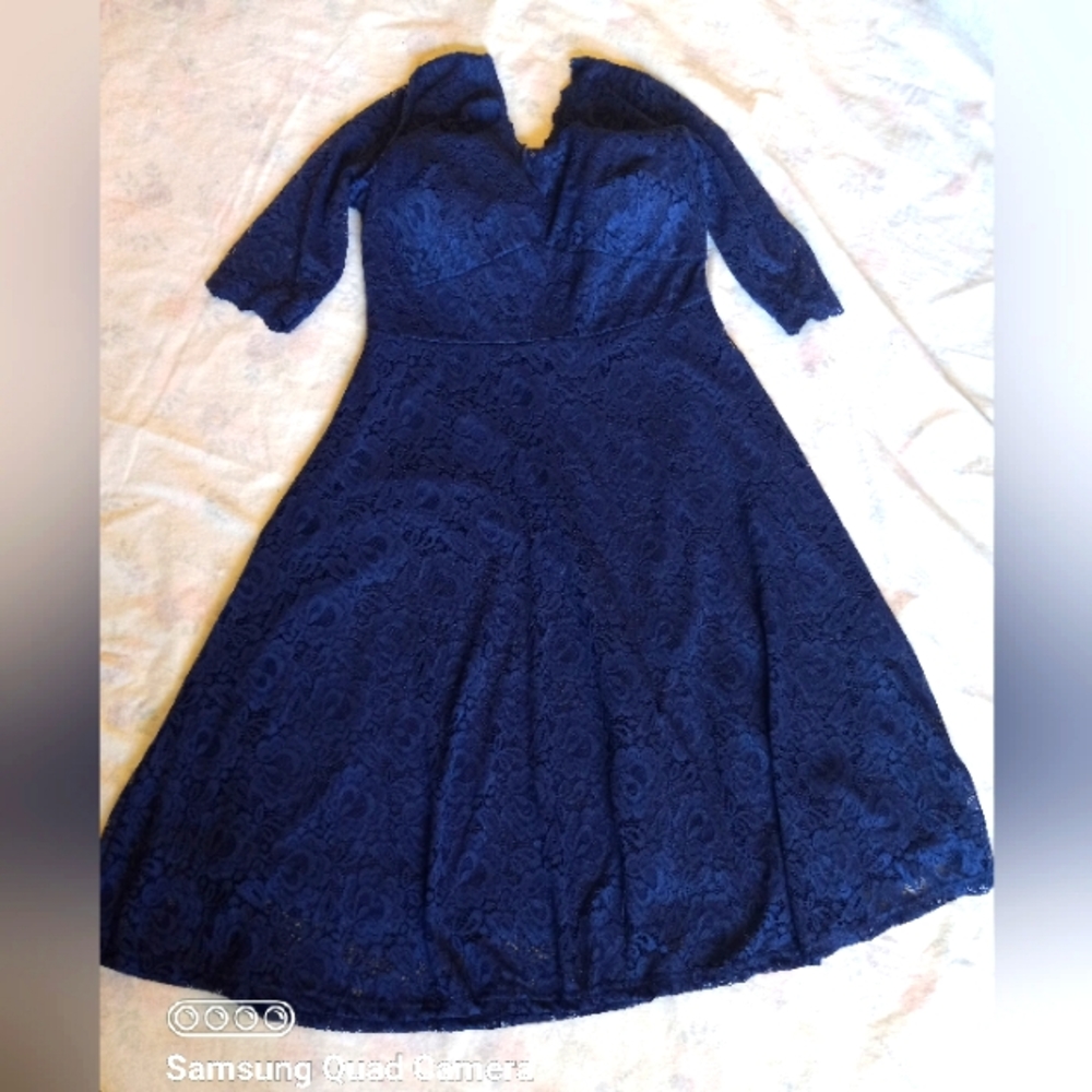 Royal Blue Coctail Midi Dress